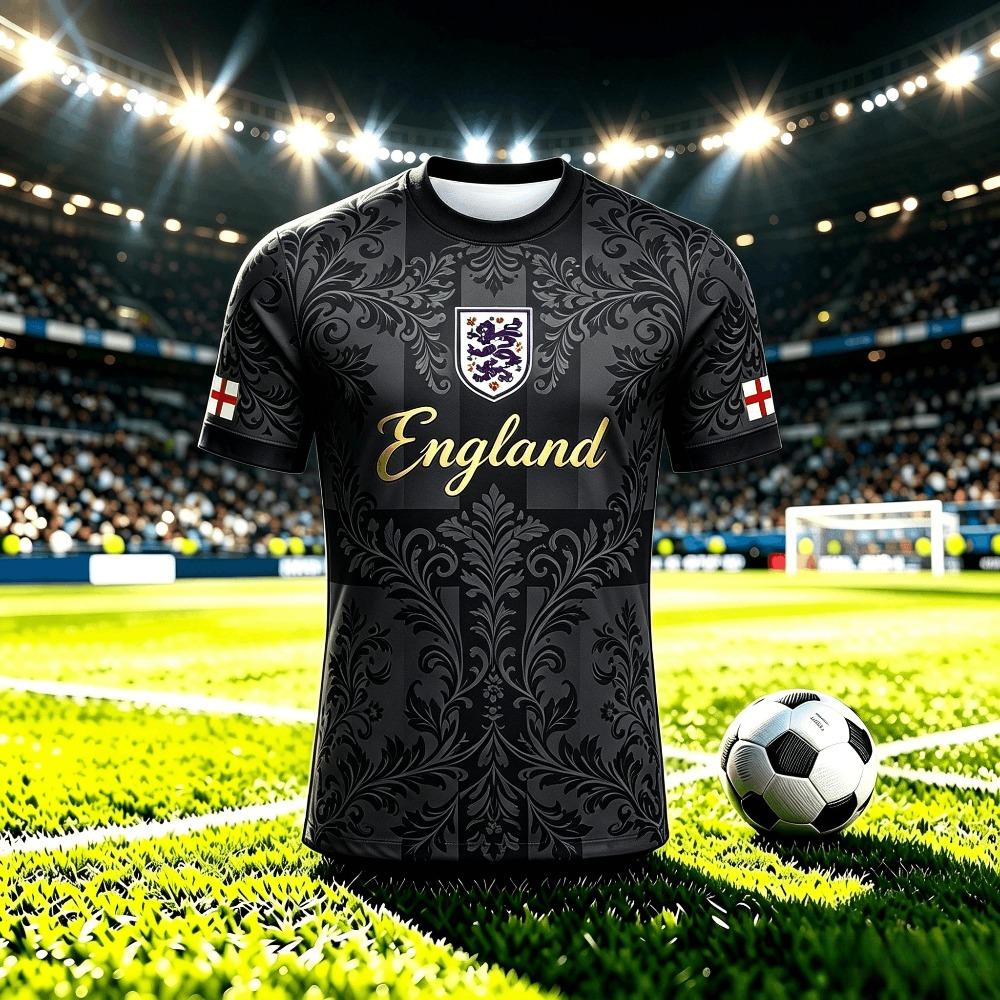2026 Summer England Football Style Sports Quick-dry Men's T-Shirt Fashion Print Casual Women Short Sleeve Men's Sports Tee Shirt
