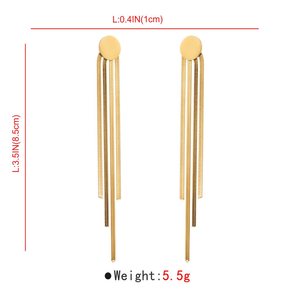 Übertriebene lange Quastenohrringe aus Edelstahl, modische und trendige lange Ohrringe für Frauen
