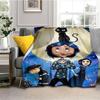 Coraline Movie Throw Blanket Super Soft Kawaii Perfect for Travel Bedding Couch Sofa Bed Birthday Gift Home Textile