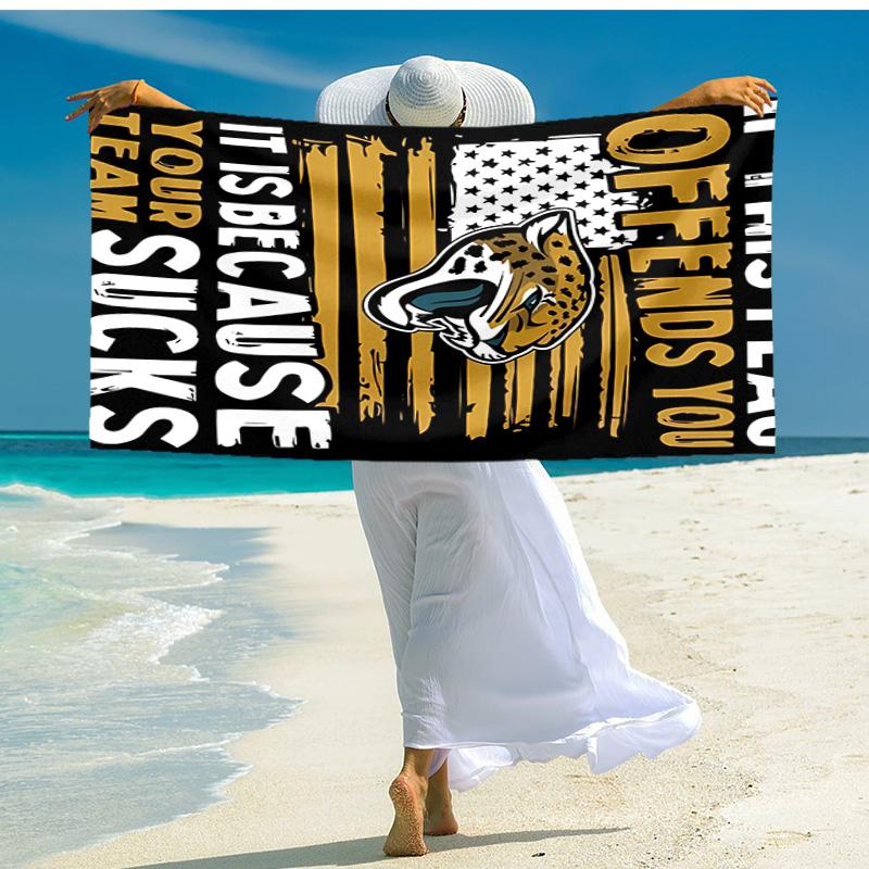 Proof Beach Towel with Jacksonville Jaguars Logo Pattern - Soft,absorbent,quick-drying,machine Washable - Perfect for Swimming,camping,bathing