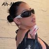 Cycling Y2K Rimless Punk One Piece Sunglasses Women Goggle Luxury Brand Shades Sun Glasses Female Five Star Wrap Around Eyewear