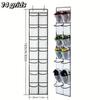 Clear Wall-Mounted Shoe Organizer 14/24 Pockets Transparent PVC Space Saving No Drill Hooks for Door Back Bathroom Closet