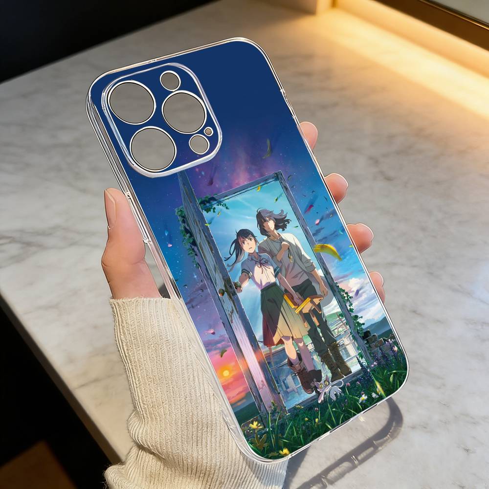 

Suzume No Tojimari Daijin Phone Case For iPhone 17 16 15 14 13 12 11 Mini Pro Max Plus Transparent Cover iPhone15promax