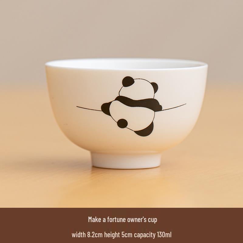 Ceramic Panda Tea Pet Set: Blowing Bubbles Tasting Teacup