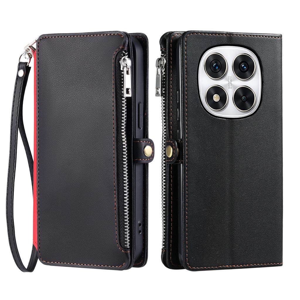 Skórzane etui na Xiaomi Redmi Note Note 14 Pro+ 5G/14 Pro 5G/Poco X7 5G TPU+PU Portfel Pokrowiec na telefon z paskami