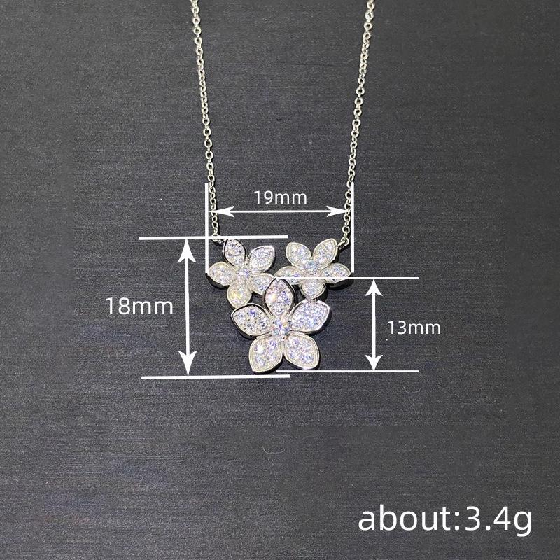 Floral Flower Necklace, Elegant Pastoral Exquisite Pendant, Lady'S Daily Matching Jewelry Woman