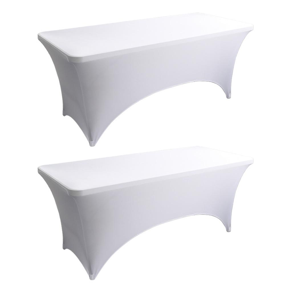 4 6 8 FT Spandex Table Cover Universal Fitted Stretch Tablecloth Rectangular Table Cloth Protector For Outdoor Birthday Wedding