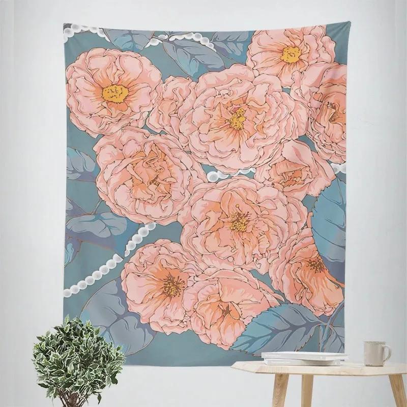 Succulent Plants Flowers Decorative Tapestry Home Wall Decor Office Living Room Tapestry