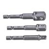 3Pcs Black Socket Adapter 1Celsius4  Hex Shank to 1Celsius4  3Celsius8  1Celsius2    Head Drill Bit Driver