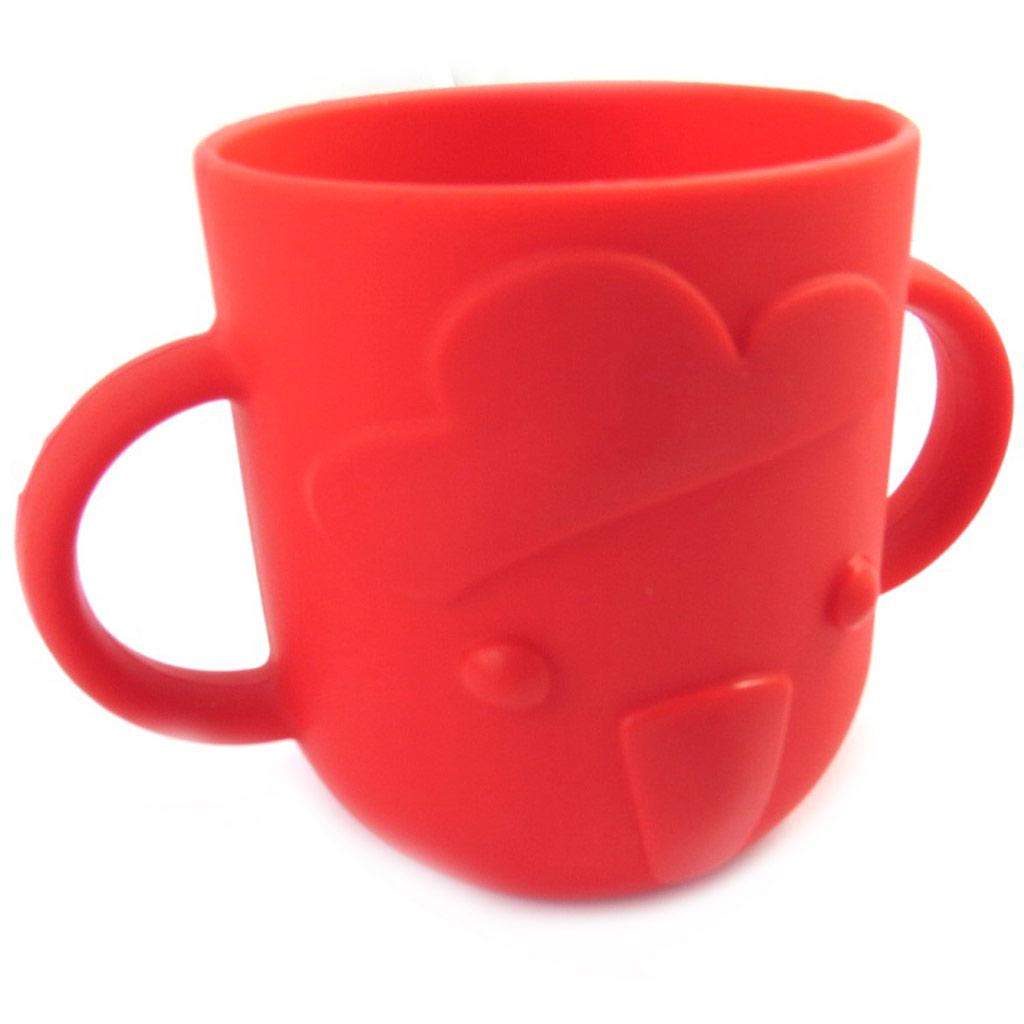 Les Trésors De Lily [M6342] - Red 'Animals' Silicone Baby Cup - 8x7 Cm