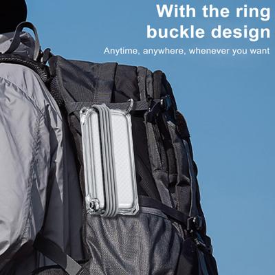 Yousheng Battery Holder Portable Battery Case with Carabiner Shockproof Protective Cover for Apple Headset Power Pack Power Cord Holder Case