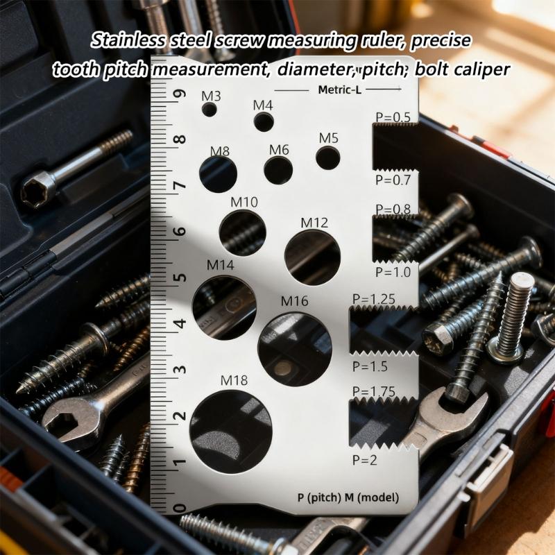 10pcs Screw Thread Gauge Set with Clear Marking Multiple Functional Pitches Measuring for Quick Identification in Repairs