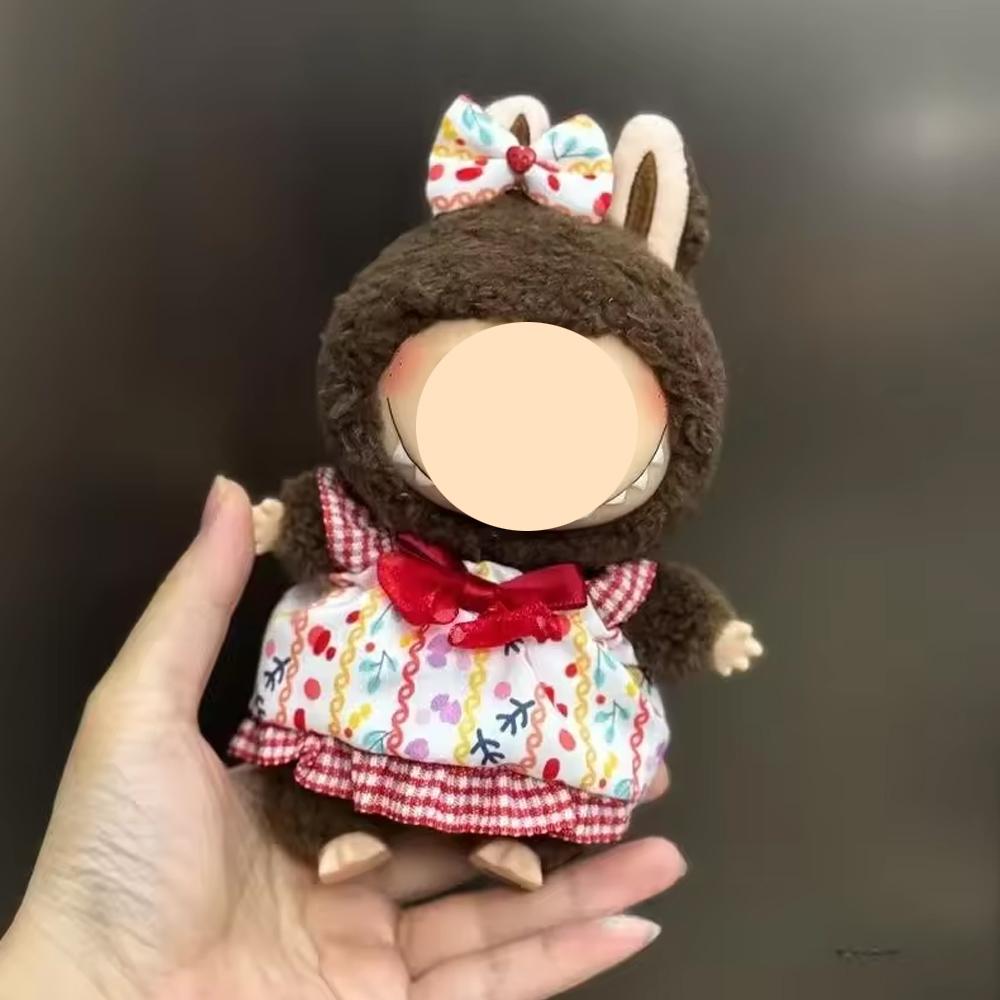 Rastgele 2 Set Mini Peluş Bebek Giysisi Kıyafet Aksesuarları 15-17cm Labubu İdol Tulum Koleksiyonu Giysi Hediye İçin Tasarlanmıştır
