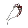 [S.T.S.G] Kanzashi Hair Stick - Double Pronged, Cute, Adult Hair Accessory for Kimono, Furisode, Yukata, Pair, Hair Arrangement (Ruby)