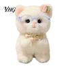 Soft Fabric Bag Decor Cute Plush Kitten Pendant with Glasses And Tie, Stuffed Animal Ornament for Keys Keychain Backpacks Keys, Decorative Hanging