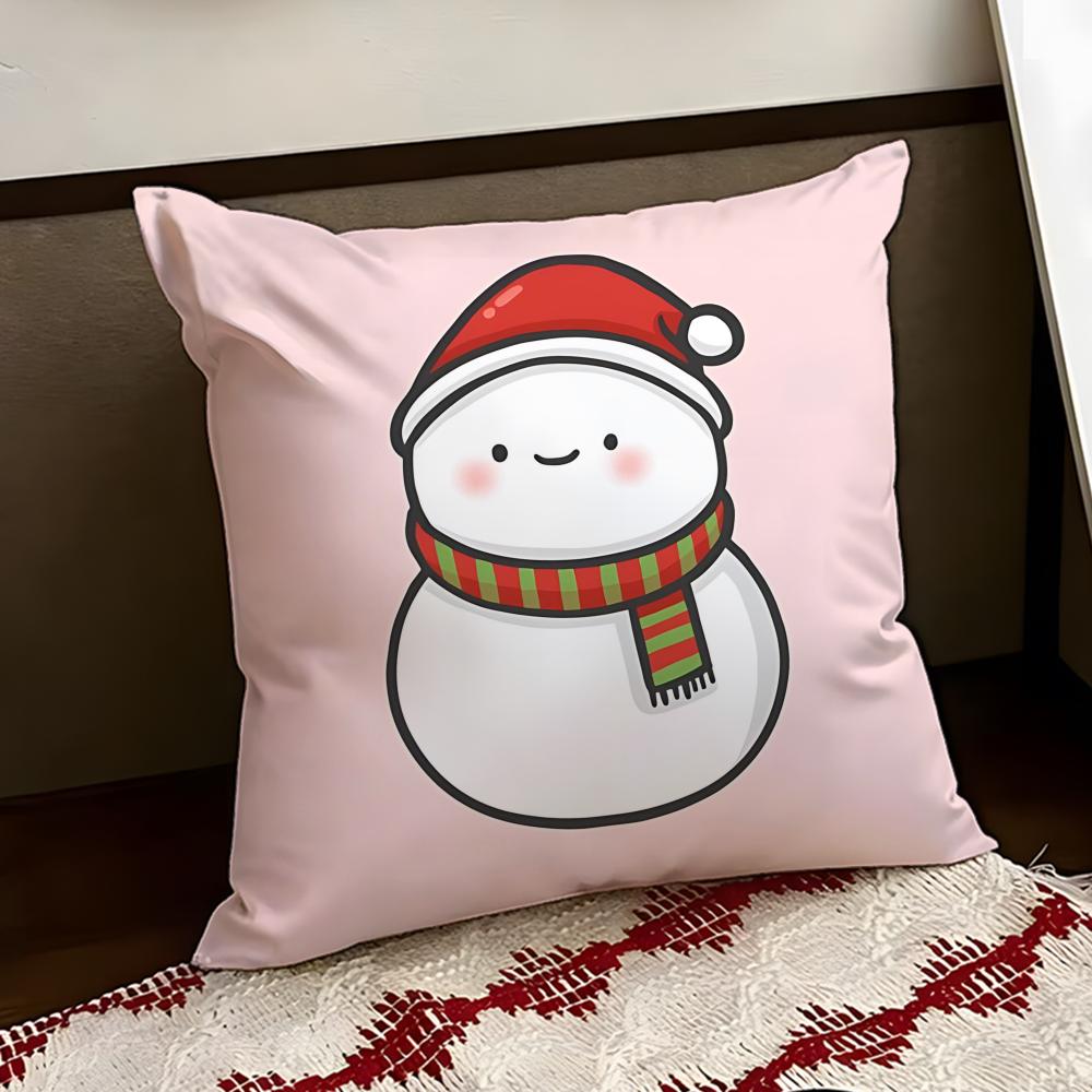 Melting Snowman Cushion Cover Reversible Soft Durable Pillow Cover Home Car MultiScene Use for Daily Comfort