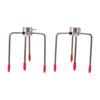 A84X-2Pcs BBQ Rotisserie Meat Forks Clamp Grill Meatpicks Stainless Steel Barbecue Skewer