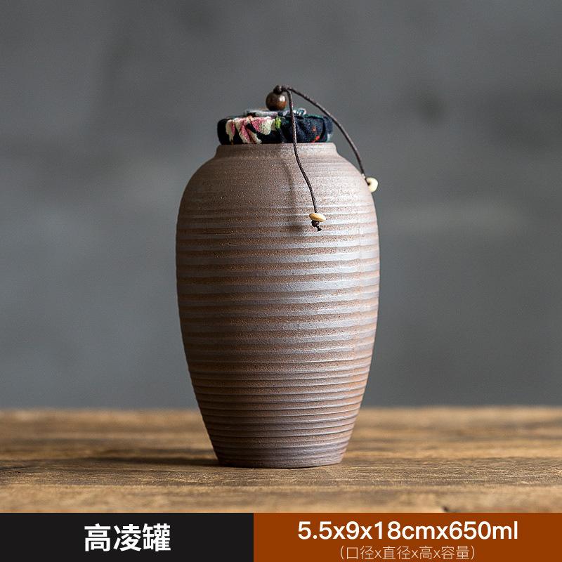 tea and sugar storage jar Rough pottery tea jar household portable ceramic sealed jar small tea can moisture-proof sealed can