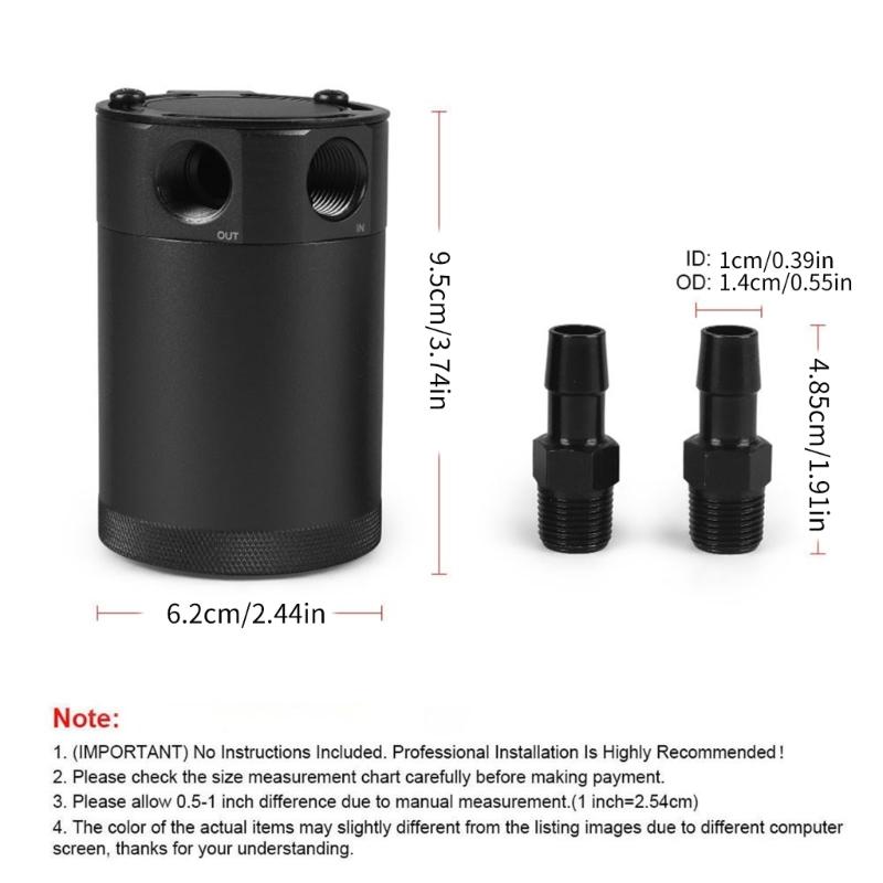 Lightweight Oil Catch Can Aluminum Alloy Oil Catch Can Two Hole Oil Catch Tank Simple Installation for Automotive