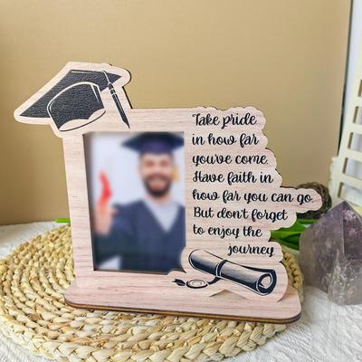 Photo Frame Tabletop Ornament Crafts Desk Art Graduation Gift Indoor Picture Display Wooden