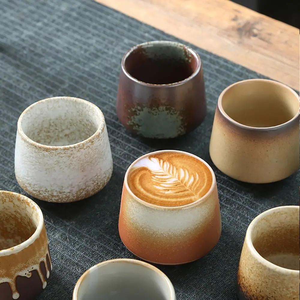 1 szt. Retro japoński styl ceramiczny kubek do kawy grube ceramiczne kubki do wody ceramika popołudniowa herbata kubek do herbaty śniadanie kubek do mleka 200 ml
