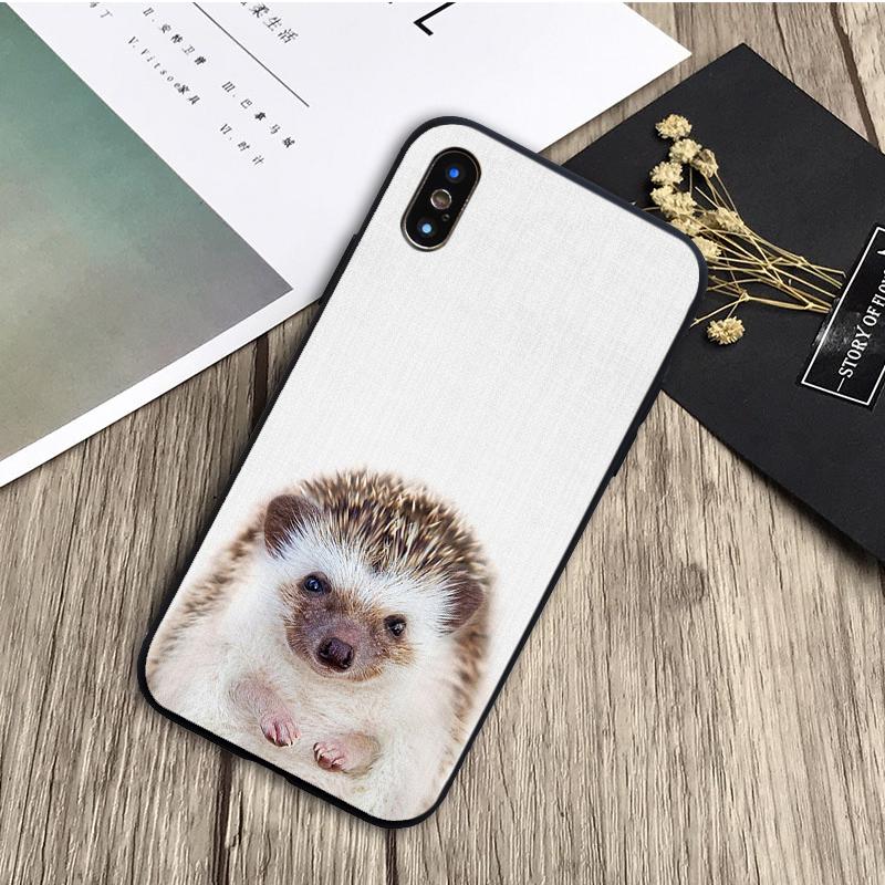 Hedgehog schwarz Silikon Telefon Fall Für iPhone 12 XR XS Max 5 5S SE 2020 6 6S 7 8 PLUS X 11Pro Max11 Abdeckung Shell