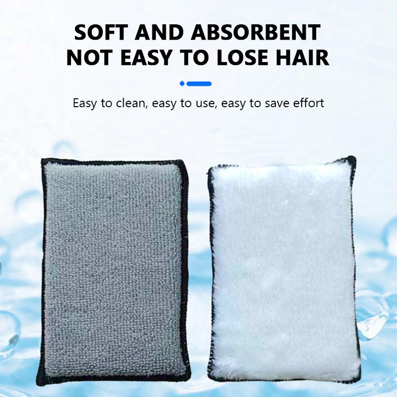 SEAMETAL 3pcs Double Side Car Interior Scrubbing Sponge for Leather Interior Car Wash Pad No Scratch Car Microfiber Scrubbing Sponge