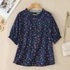 ZANZEA Women Casual Round Neck Short Sleeve Summer Floral Print Blouse