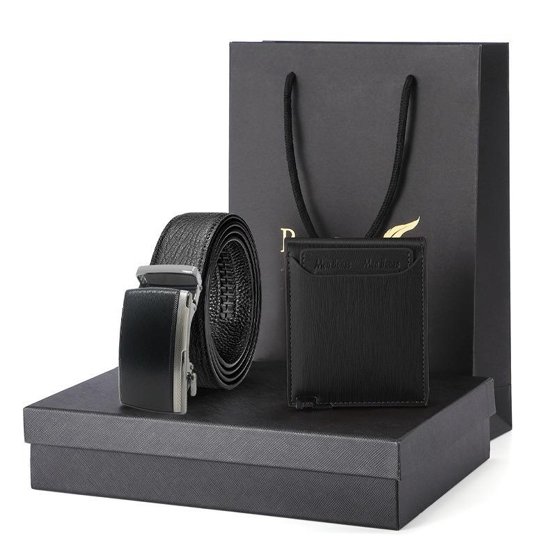 Ater Ripple Belt Wallet Set Gift Box Men's Business Gift Genuine Leather Men's Belt
