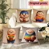 Cute Basketball Boy Cartoon Print Throw Pillow Covers Pattern Cushion Cover Suitable for Sofa Bedroom Car Pillow Cover