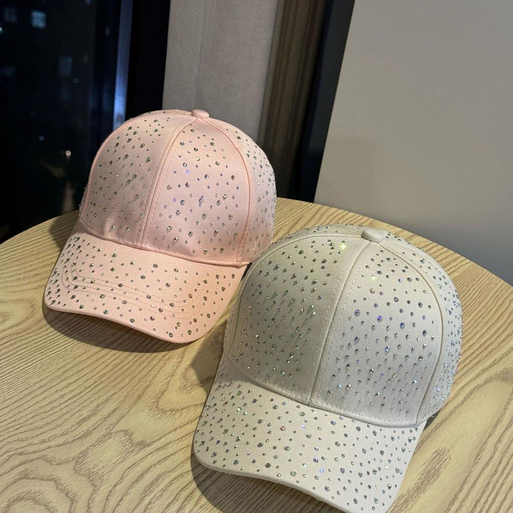 Korean-style Rhinestone Hat for Women, Trendy and Versatile, Full of Rhinestones, Baseball Cap for Women, Suitable for Spring and Autumn Outings,