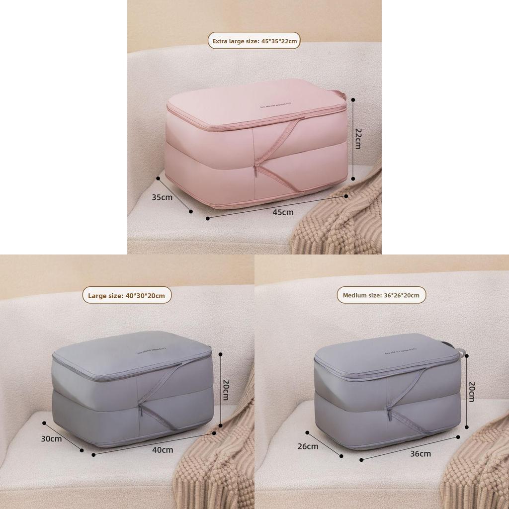 Travel Clothes Organizer Bag With Double Layer Compression For Packing And Storage