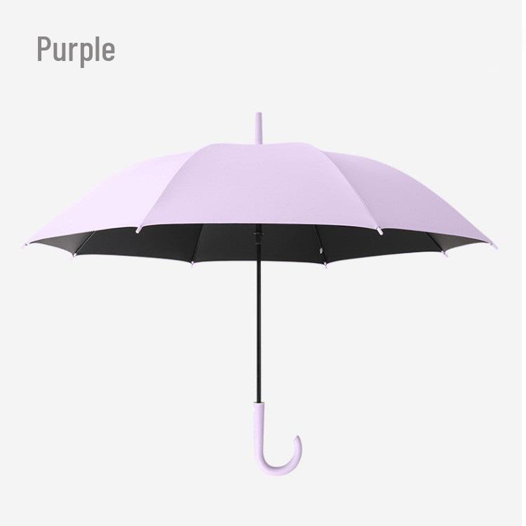 Custom Logo Automatic Umbrella with Straight and Curved Handles – Black UV Protection for Sun and Rain