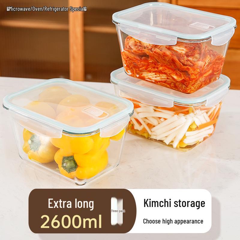 Sheng Bangrong Szklany hermetyczny pojemnik na żywność do mikrofalówki do przechowywania i utrzymywania świeżości, lunchbox na Kimchi i warzywa marynowane