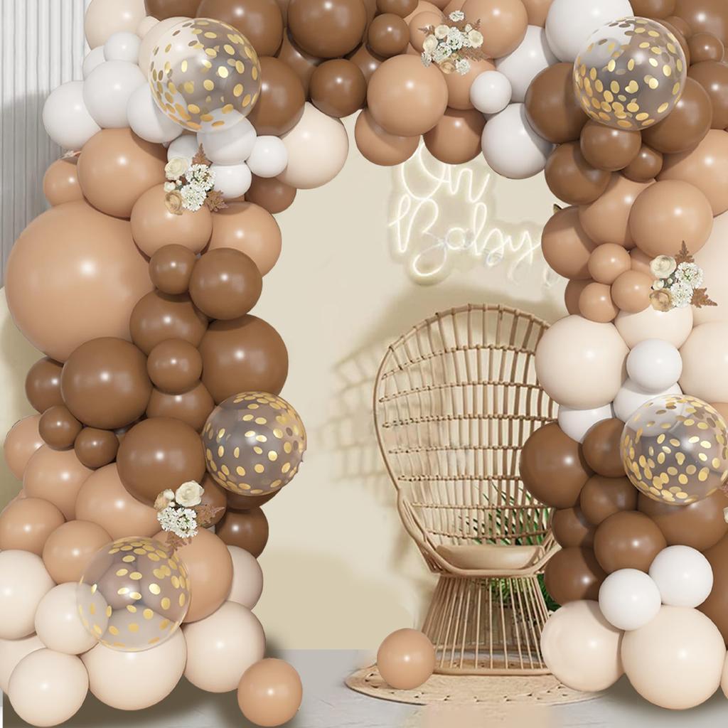Dark Skin Sand White Balloon Garland Arch Kit Birthday Party Decor Kids BabyShower Wedding Birthday Party Supplies Latex Balloon
