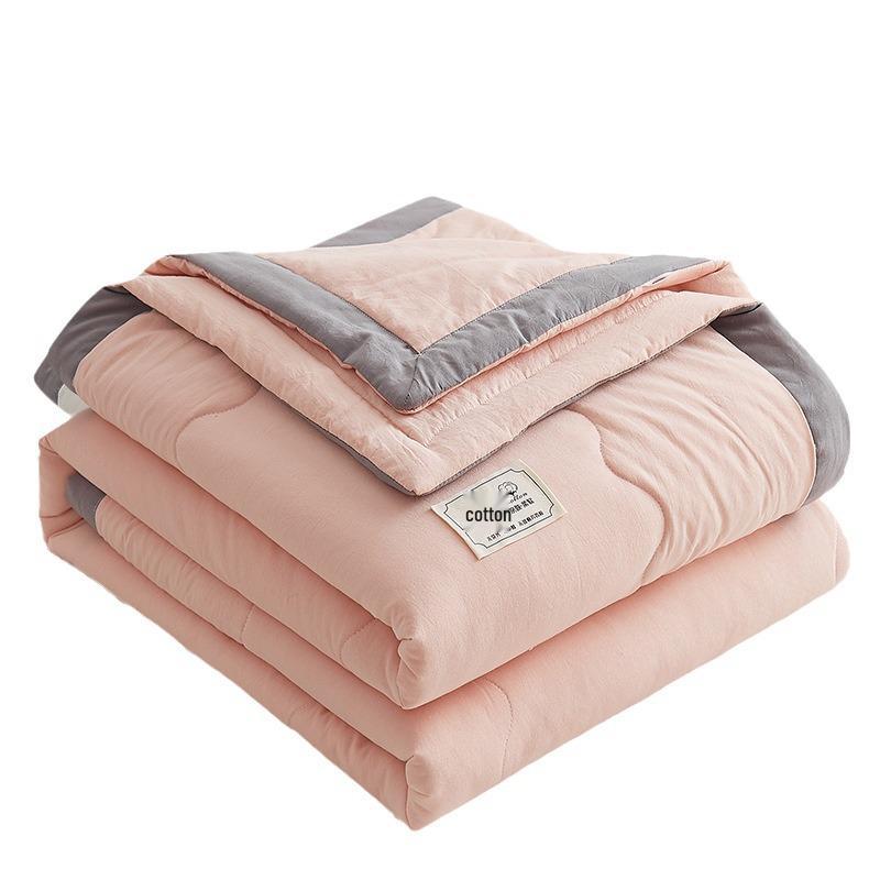 Cotton Solid Color Summer Quilt - Lightweight & Breathable for Dorms and Homes