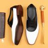 Sandalen Herren Leder Hohl Sommer Britische Mode Business Casual Eckiger Zeh Weiche Sohle Weiße Lederschuhe