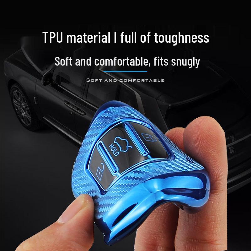 Hyundai Mistra Carbon Fiber Pattern TPU Car Key Cover