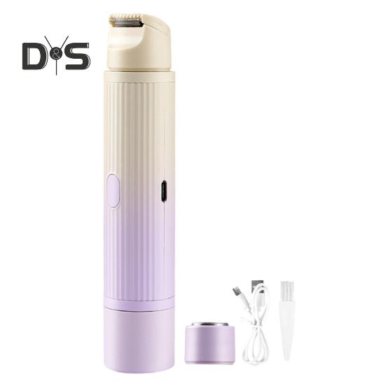 

Женский электрический эпилятор с двойной головкой, аккумуляторный водонепроницаемый, для лица, тела, зоны бикини, для рук, ног, устройство для удаления волос, триммер для удаления волос, бритва фиолетовый