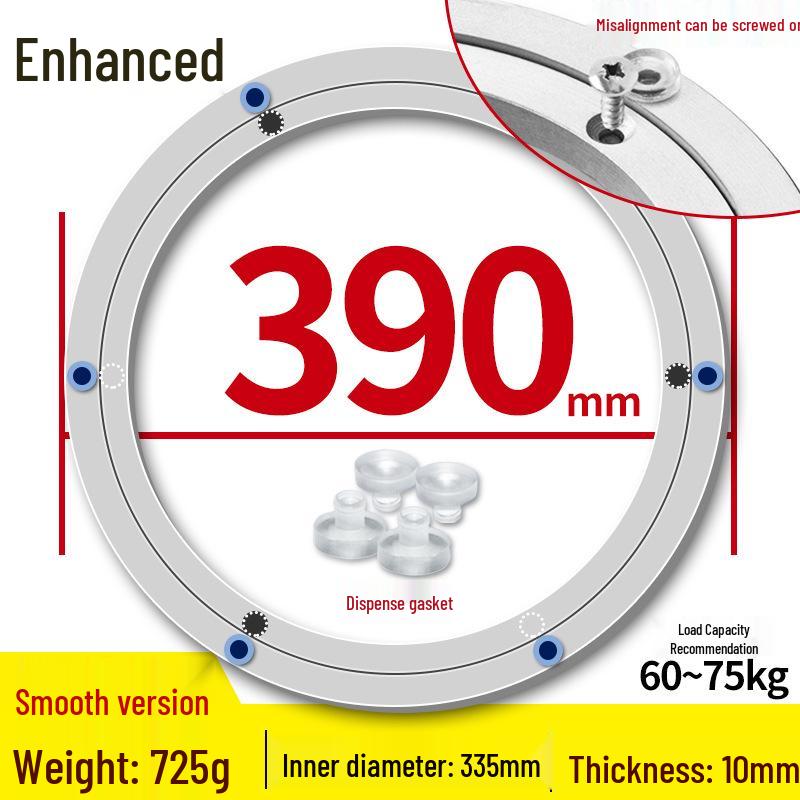 Round Marble Wooden Dining Table with Silent Aluminum Lazy Susan and Rotating Base