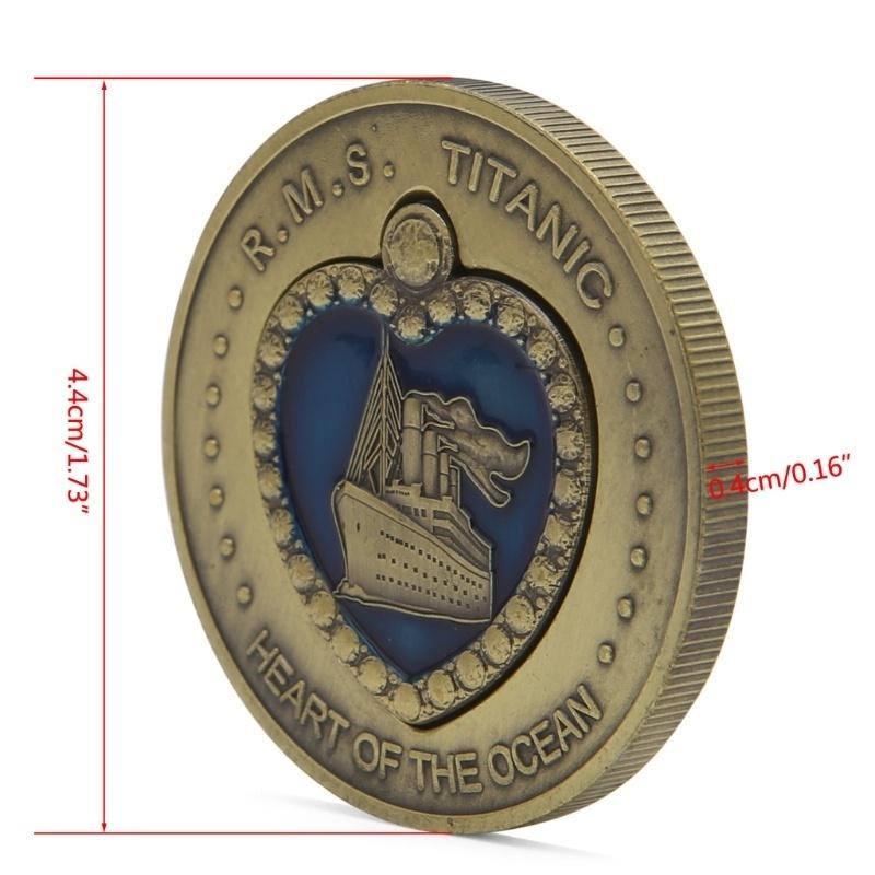 Bronze Plated Titanic RMS Heart of The Ocean Medal Commemorative Challenge Coin SES