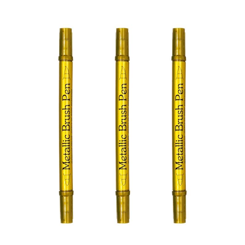 Çift Başlı Renkli Metal Suya Dayanıklı Kalıcı Boya İşaretleyici Kalemler Altın Gümüş Renk DIY Sanat İşaretleyici Kalem Sanat Boyama Malzemeleri İçin