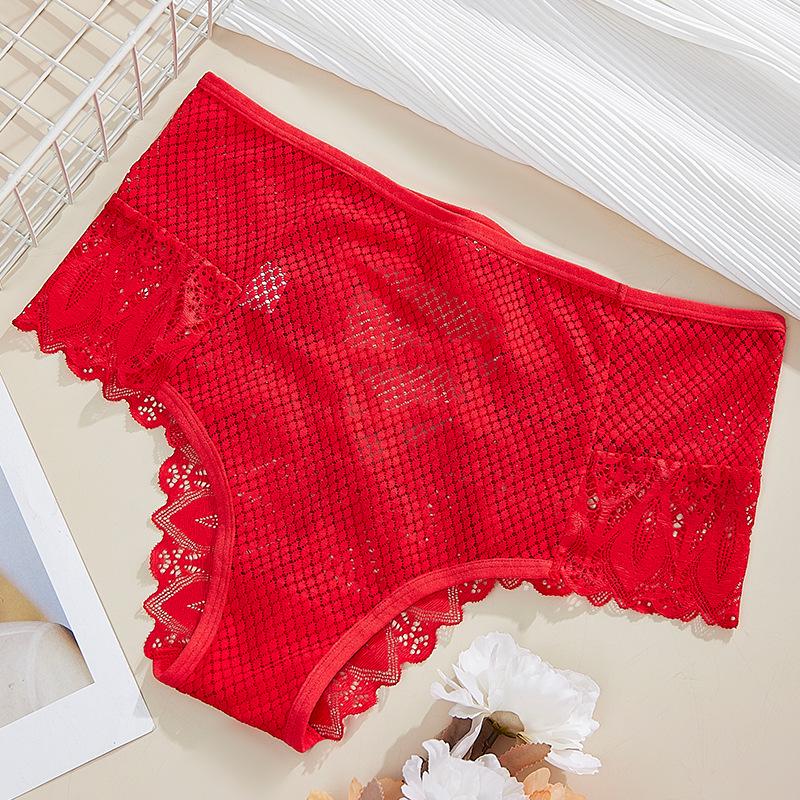 Yu Mei Mărimi Mari Dantelă Fără Cusături Talie Medie-Înaltă Respirabili Chiloți Triunghi