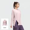 Women's Loose Fit Split Hem Long Sleeve Yoga & Fitness Top