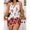 Women's Flower Pattern Printed Sleeveless Round Neck Dress Loose Soft and Comfortable Plus Size Dress