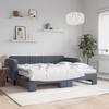 Vidaxl Sofa Rozsuwana Z Materacami, Ciemnoszara, 90X200 Cm, Aksamit