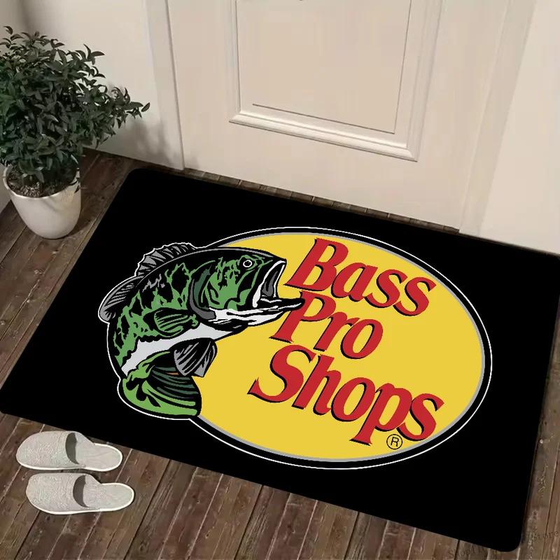VIKAMA Bass Pro Shops Fußmatte Saugfähig Rutschfest Teppich Heimdekoration Küche Badezimmer Teppich Fußmatte Angeln Jagd Thema