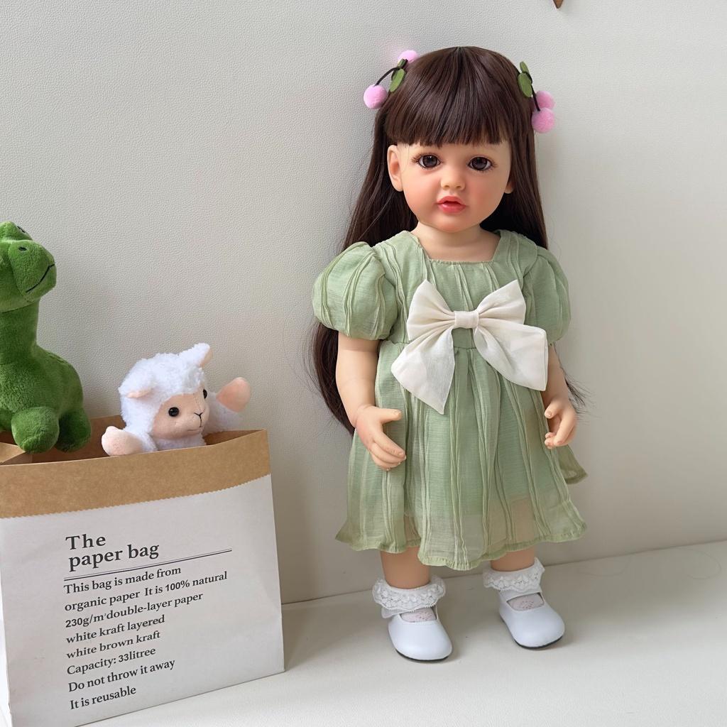 

Npk 55cm Green Full Silicone Reborn Doll Betty Lifelike And Soft Touch Bathable And Poseable