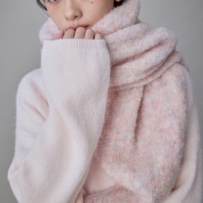 COQUET Fleury Boucle Bokashi Wollschal Rose Pfirsich Melange