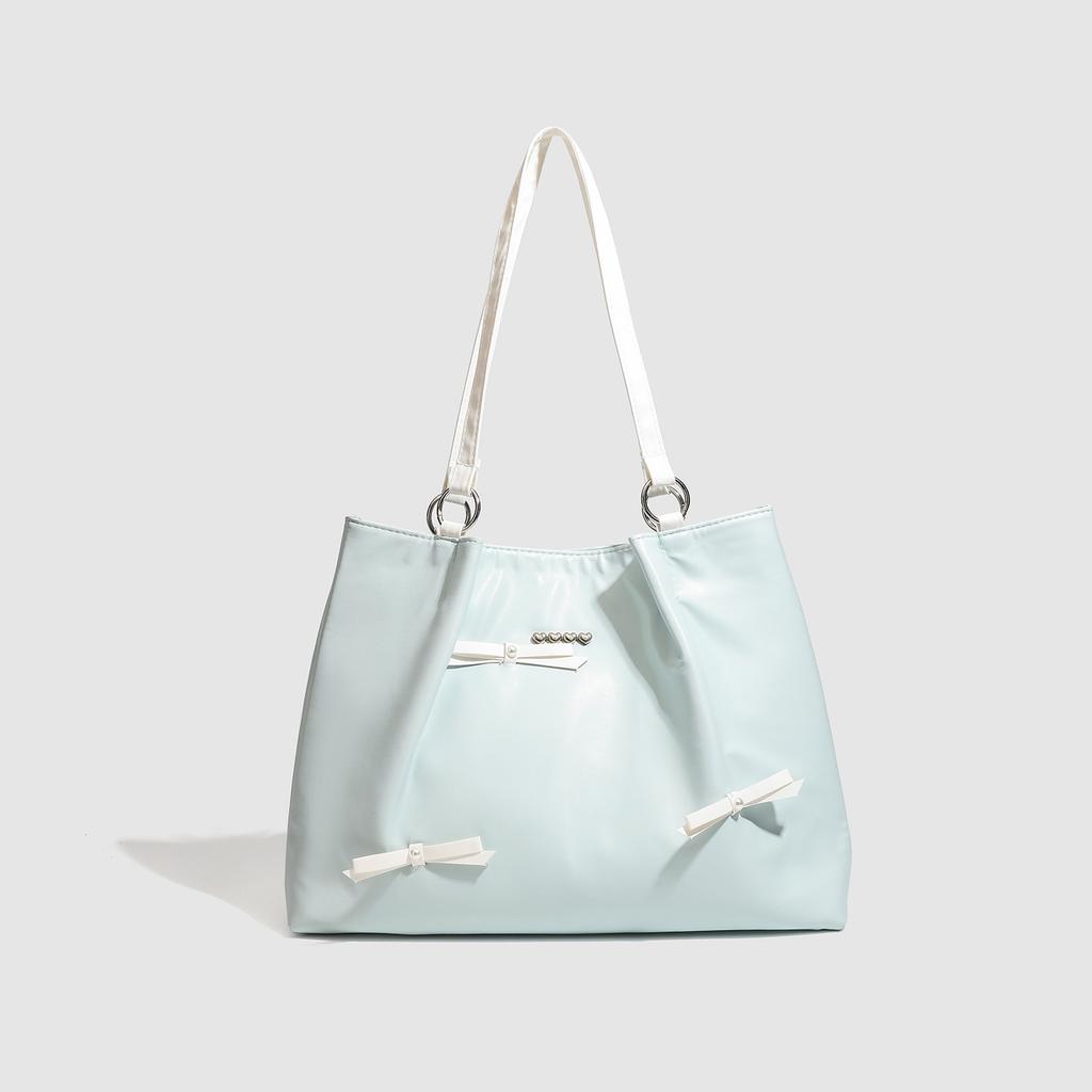 Bow bag new casual commuter women's bag dopamine large capacity shoulder bag fashion tote bag women